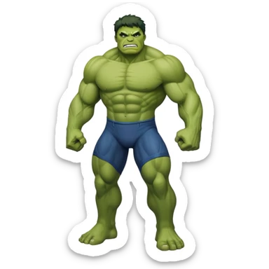 Hulk, green muscular superhero sticker