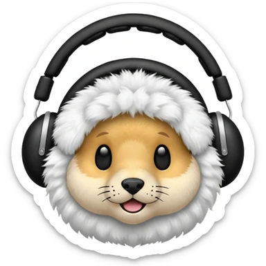 Protectores de orejas + solo, sin persona sticker