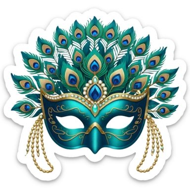 Peacock Gatsby Mask sticker