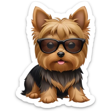 Yorkie with sunglasses sticker