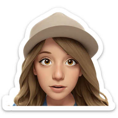 portrait of a girl in hat sticker