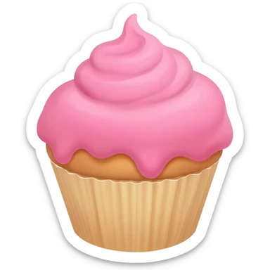 Cupcake with pink icing sticker