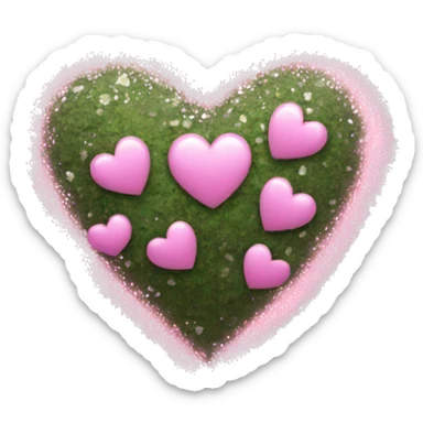 bush pink heart with silver sparkles sticker