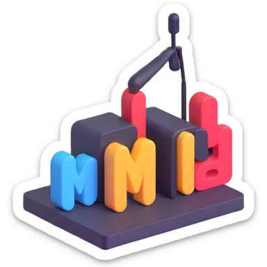 live broadcast icon, 3D style, vibrant and eye-catching sticker