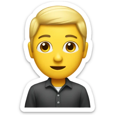 person standing by, awaiting more information sticker