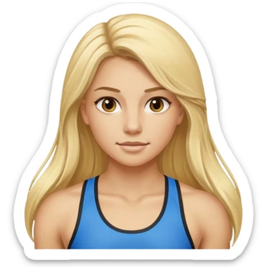 blonde long haired female athlete sticker