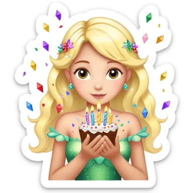 Beautiful Birthday Confetti fairy sticker