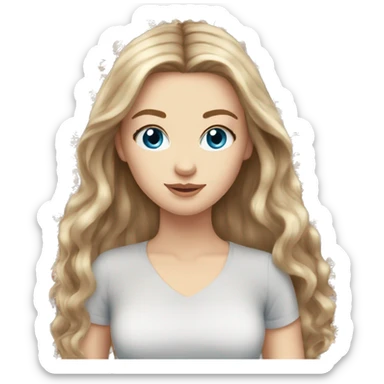 stunning white girl light brown hair blue eyes sticker