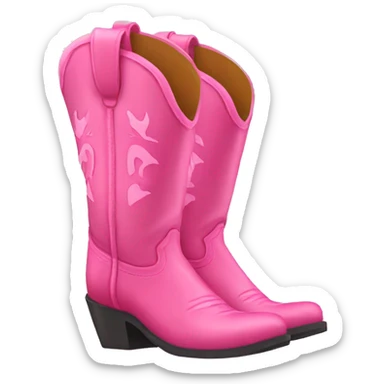 Pink cowgirl boots sticker