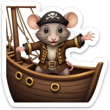 rat on a pirate ship sticker