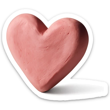 pink heart claymation style sticker