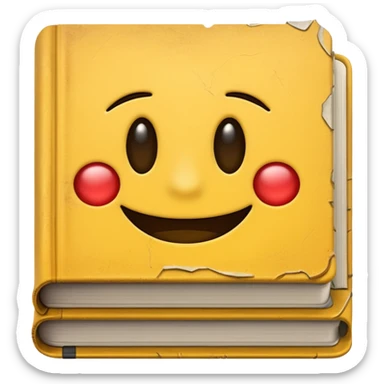 A textbook with the title 'Emoji' written on the cover sticker