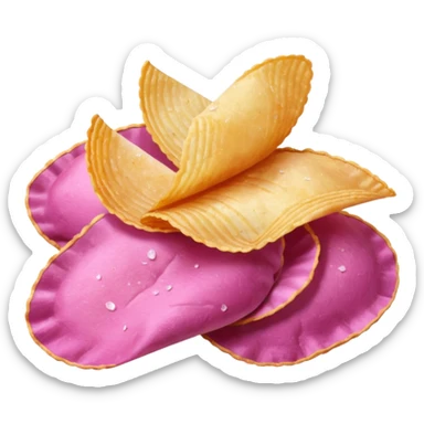 Pink potato chips sticker