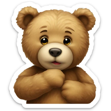 teddy bear giving kiss sticker