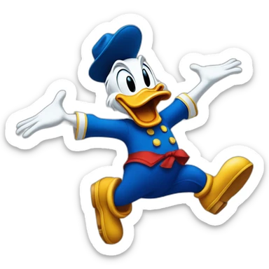 Donald Duck falling  sticker