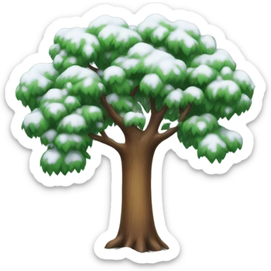 tree with snow sticker