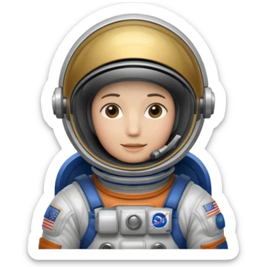 Astronaut floating in space no face real sticker