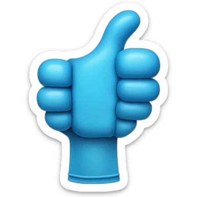 thumbs up blue medical glove sticker