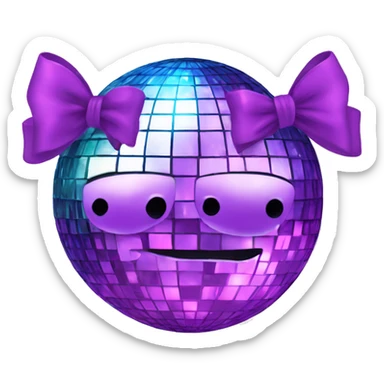 Disco ball with bows  sticker