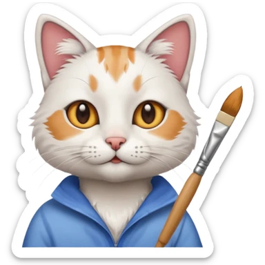 A cat that is an artist  sticker