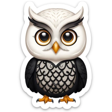 White owl with black lace dress.  sticker