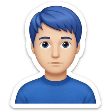 mach mir einen organiserten mann mit blauem pullover sticker