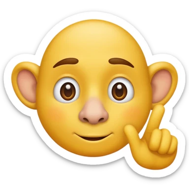 Nose emoji with a thumb in it sticker