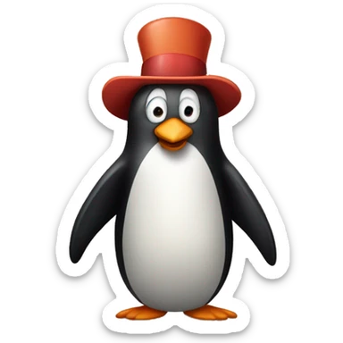 Pingüino enfadado con cara de payaso sticker