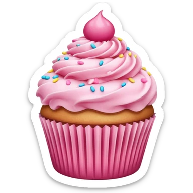 Cupcake with pink icing sticker