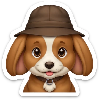 puppy dog with hat  sticker
