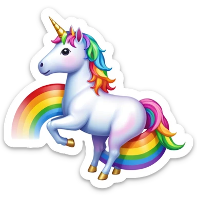 unicorn pooping rainbow sticker