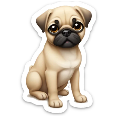 Fawn pug puppy sticker
