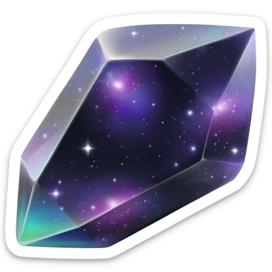 black iridescent nebula crystal shard sticker