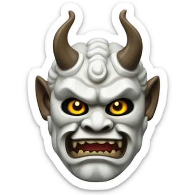 marble japanese oni mask sticker
