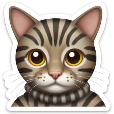 gray brown stripe cat sticker