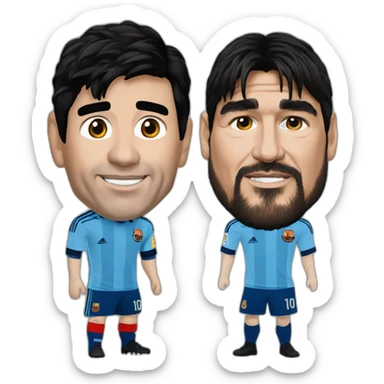 diego Maradona con leo messi sticker