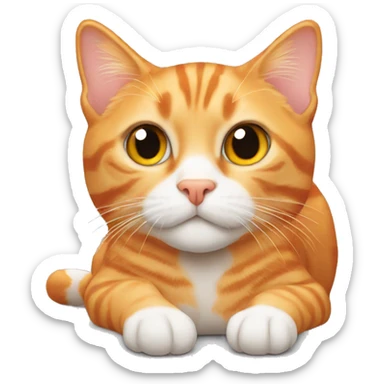 Orange tabby laying sticker