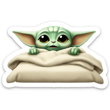 Baby Yoda waking up sticker
