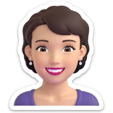 smiling girl with short hair and earrings sticker