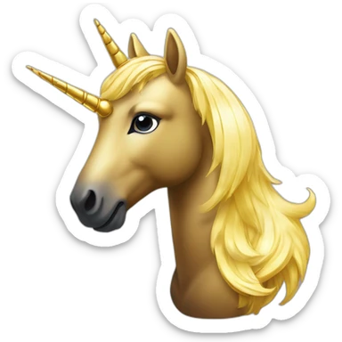 Licorne dorée avec des étoiles et des pailletted sticker