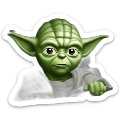 Yoda driving a silver 2001 Honda civic (he had too much ketamine) sticker