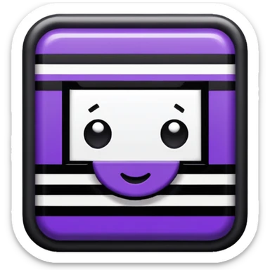 black pixel art vinyl with a purple and white striped middle label, pixel art sticker