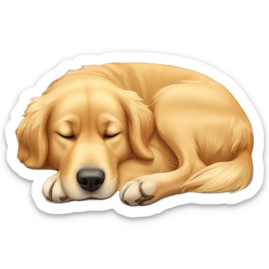 Full body golden retriever sleeping on it’s back sticker