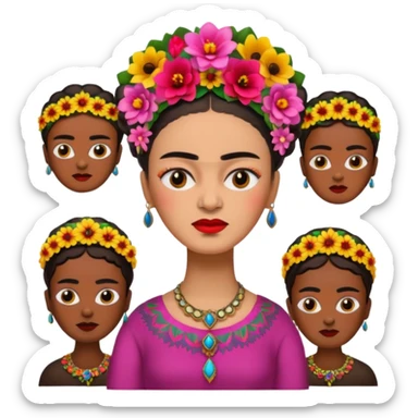 emoji pack of Frida Kahlo in style of her artworks  sticker
