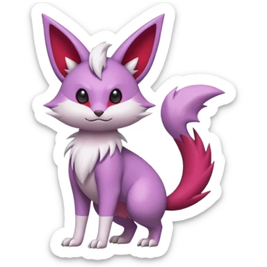 Zangoose-Rattata-Skitty-Espeon-Purrloin-Fakemon-hybrid-creature (full body) sticker