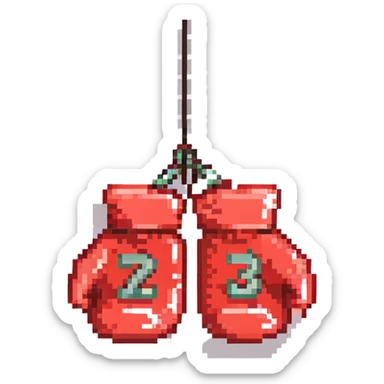 красные боксерские перчатки с надписью "23", no background sticker