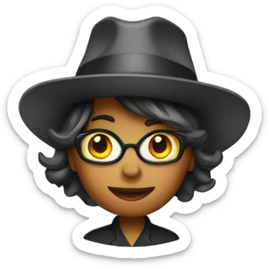 secretary with building hat sticker