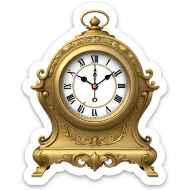vintage mantel clock, ornate body sticker