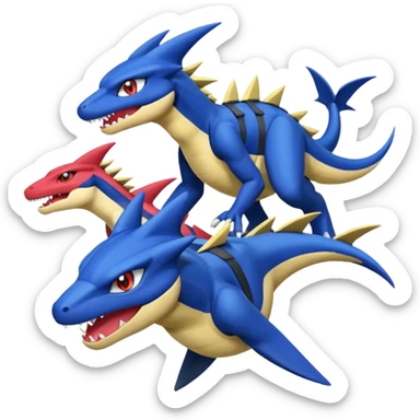 Inteleon-Samurott-Greninja-Garchomp-dusin sticker