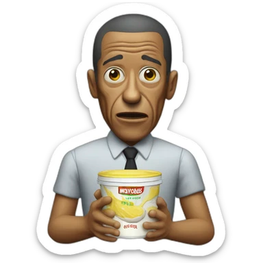 Angry Gus fring holding mayonnaise titled "Mayonnaise" sticker